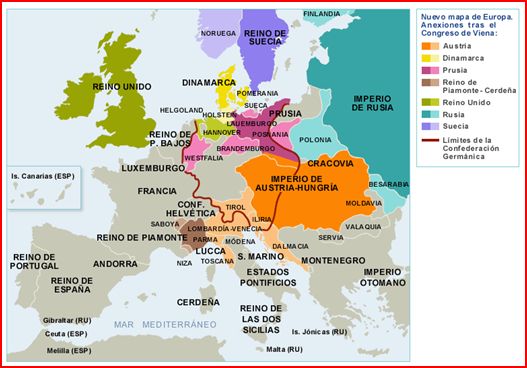 Mapa congreso de Viena
