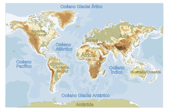 Continentes y Océanos