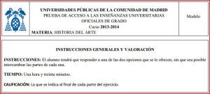 Modelo Examen PAU Historia del Arte