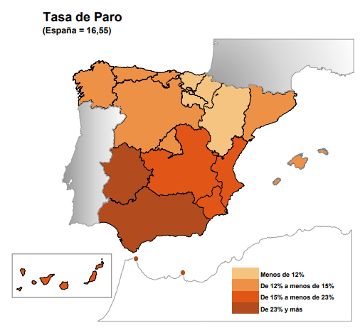 Tasa de paro - mapa