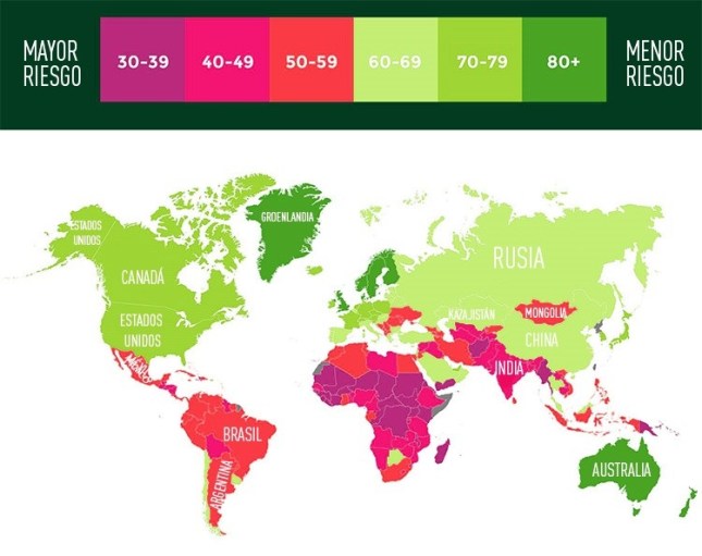 mapa del cambio climático