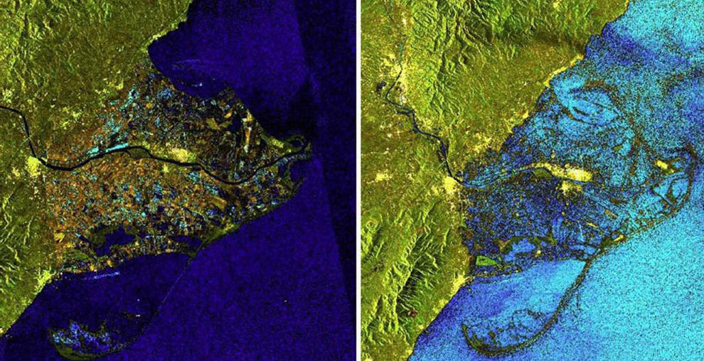 Delta del Ebro - antes y después